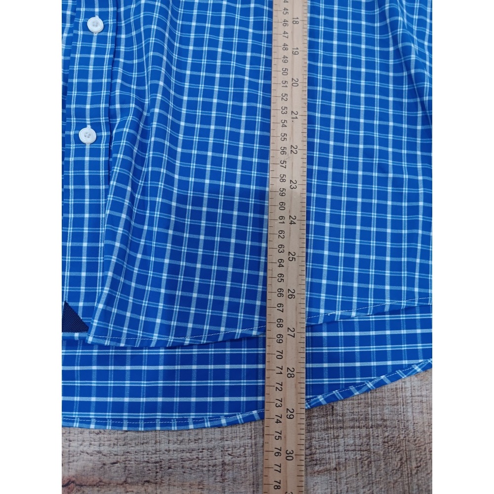 Men's Untuckit XL Blue Plaid Long Sleeve Button up 2487 - Picture 8 of 11